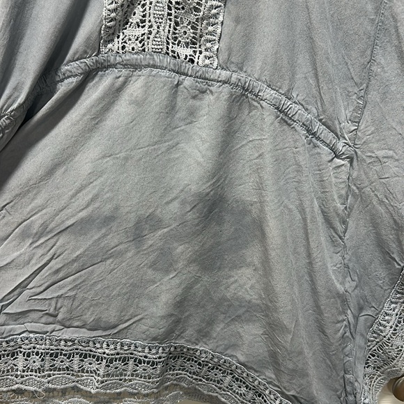 Surf Gypsy Dusty Blue and Lace Beach Coverup with a Cinched Waist Size Large - Picture 5 of 6